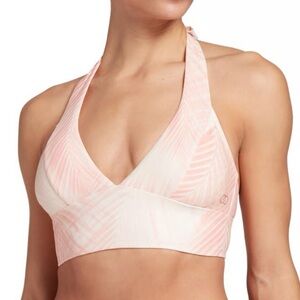 CALIA Women's Halter Bikini Top Soft Palms Coral NWT size 1X